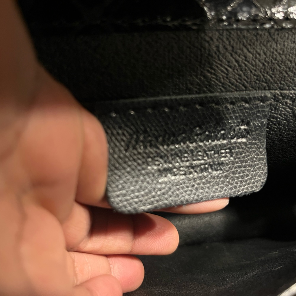 Marina Galanti 🇮🇹 Black Reptile Skin Shoulder Bag - Picture 8 of 17